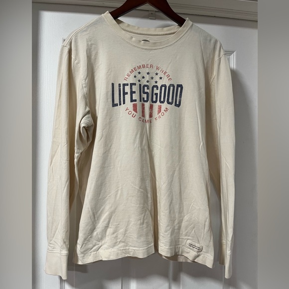 Life Is Good Tops - Life Is Good ‘Remember Where You Came From’ Patriotic Long Sleeve Shirt Size M